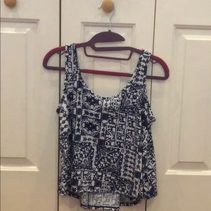 Blue/White Slightly Cropped Tank (See You Monday)